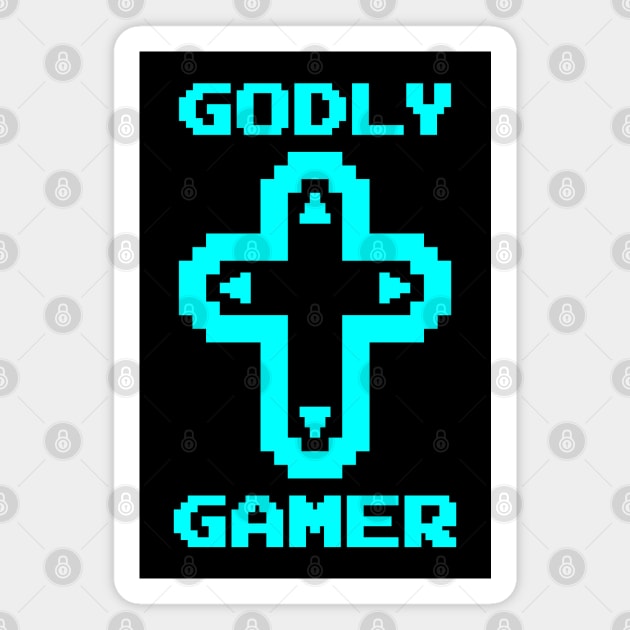 Godly Gamer (v3 - cyan) Magnet by TimespunThreads